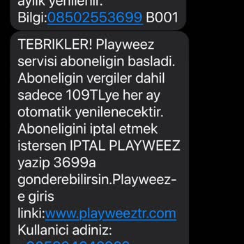 Playweez Uygulaması Haksız Üyelik Ücreti Tahsili Hakkında