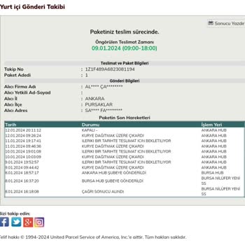 UPS Türkiye Sorumsuzluğu Kargo Geç Teslim