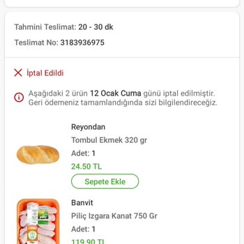 Trendyol Hızlı Market Yanlış Ürünler Eksik Sipariş Vs.