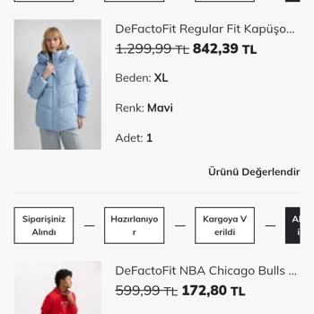 DeFacto Yanlış Ürün Geldi