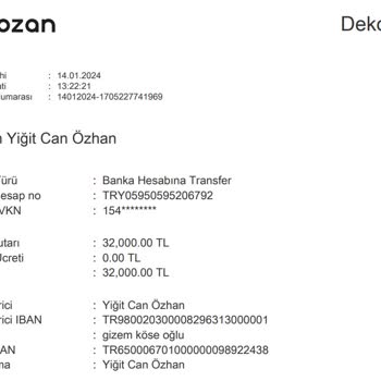 Ozan Elektronik Para Mobil Uygulama Üzerinden Yanlış İsimle Para Transferi Ve Müşteri Hizmetleri Sorunu