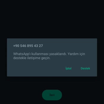 WhatsApp Numaramı Yasakladı