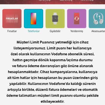 Vodafone Müşteri Limit Puanı
