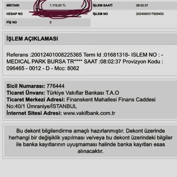 Medical Park Hastanesi Hastanede Yüksek Fatura Şoku