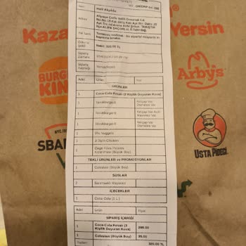Çorlu Popeyes Bozuk Ve Eksik Ürün