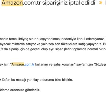 Amazon Keyfine Göre Sipariş İptal Ediyor