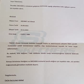 Skechers Ayakkabı Taban Problemi