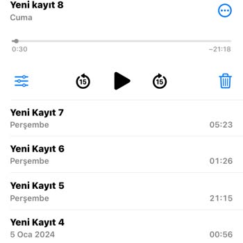 iPhone Sesli Notlar Ses Kaydı