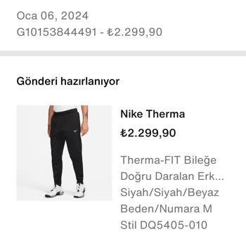 Nike Üzerinden Aldığım Gönderi 6 Ocaktan Beridir Hazırlanıyor