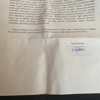 Chima Mağazası Şikayeti İçin Geri Dönüş Bekliyorum