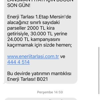 Kainat Enerji SMS İptali Yapamıyorum.