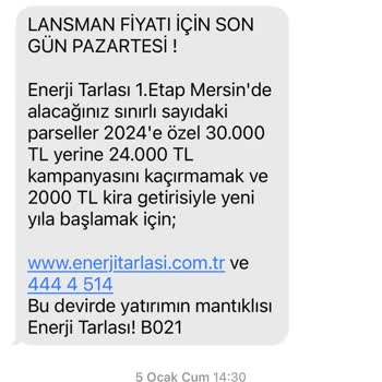 Kainat Enerji SMS İptali Yapamıyorum.