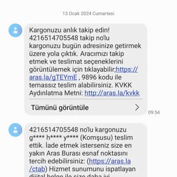 Aras Kargo Ürünüm Nerede Bıktım Personelinizden