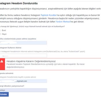 Instagram Hesaplarım Sürekli Sebepsiz Bir Şekilde Kapatılıyor