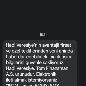 TOM Bank Tom Banktan Mesaj Geldi