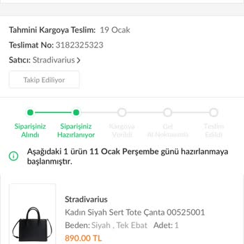 Trendyol Stradivarius Sipariş Hazırlanıyor 4 Gündür