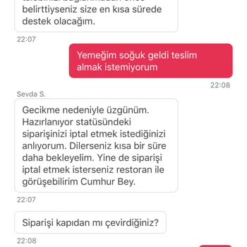 Yemeksepeti Sipariş İadesi Ve Müşteri Hizmetleri Sorunları