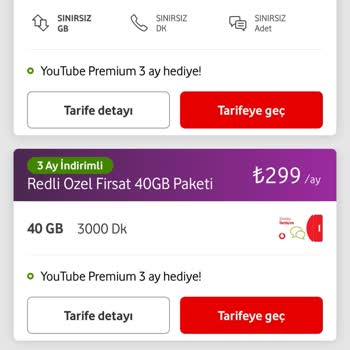 Vodafone Geçebileceğim Tarifelerin Kısıtlılığı