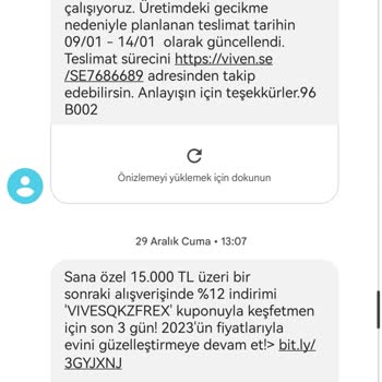 Vivense Ürün Teslim Edilmiyor