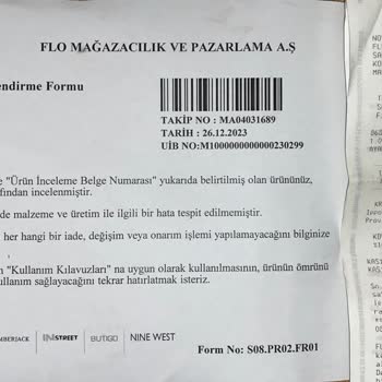 FLO Mağazacılık Ürününün Arkasında Durmuyor.