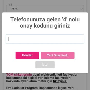 Eve Shop SMS Kodu Gelmiyor