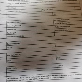 Burger King Siparişimde Eksik Ve Bozuk Ürün Hayal Kırıklığı