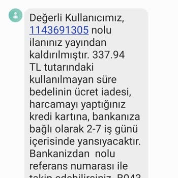 Sahibinden Düzeltme İmkanı Sunmadan İlan Kaldırıyor.