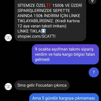 Scatti 860 TL'lik Eşofman Takımı Siparişi Sorunu