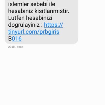 Finans Kuruluşları Adıyla Dolandırıcılık Gelen Mesaj