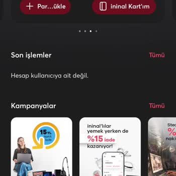 İninal Kart "Hesap Kullanıcıya Ait Değil" Sorunu