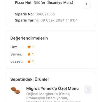 Migros Yemek Teslim Edilmeyen Yemeğin Para İadesini Yapmıyor