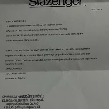Dikiş Tutmayan Kalitesiz Slazenger
