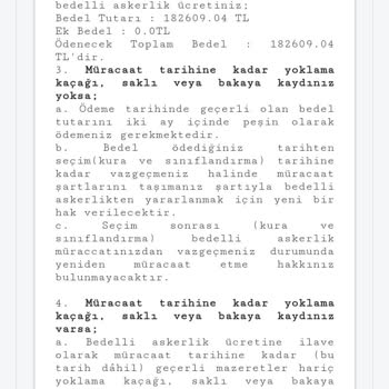 Milli Savunma Bakanlığı Bedelli Askerlik Ücreti Hk.