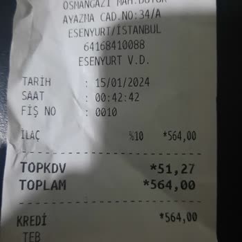 Ayazma Eczanesi (Esenyurt) İnfulenza Enfluvir İlaç Mağduriyeti