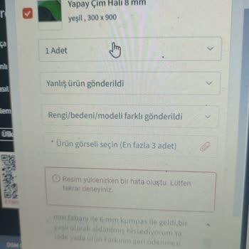 Trendyol Berilya Çim-halı, Siparişim Hav 8 Mm, Yerine 5 Mm Geldi