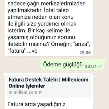 Millenicom İnternet Aboneliği İptali