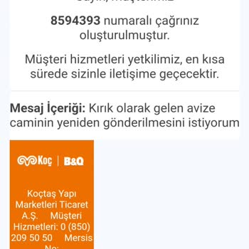 Koçtaş Ayıplı Ürünlerinin Gereğini Yapmıyor.