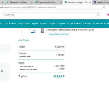 Watsons Kargom Yok! Müşteri Hizmetlerine Bağlanamıyorum!
