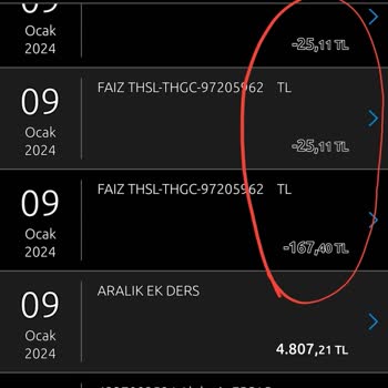 Yapı Kredi Bankası THSL-THGC Hesabımdan Kesintisi