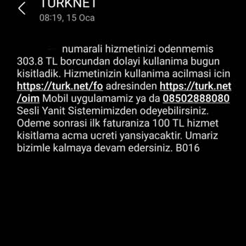 TurkNet Haksız İnternet Kurulum Ve Hizmet Açma Ücret Yansıtılması