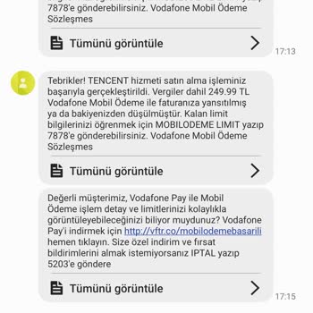 Tencent Games Türkiye Vodafone, Tencent Games, Payguru Bilgim Dışı Ödeme