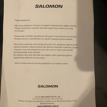 Salomon Ürünün Arkasında Durmadı