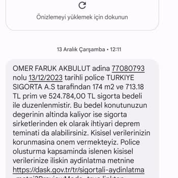 DASK'tan Yanlış Gayrimenkul SMS'leri Alıyorum