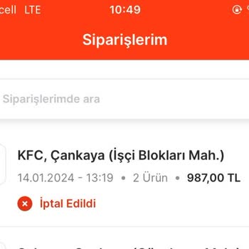 KFC 3 Saatte Sipariş Teslim Edilmemesi...