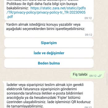 Zara Ürün Problemi Ve Müşteri Talebimin Gerçekleşmemesi