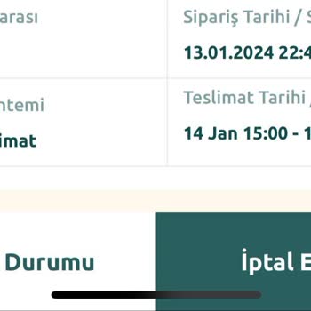 Yenir Sipariş Teslim Edilmeme