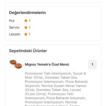 Pizza Hut Siparişimi Eksik Gönderdi