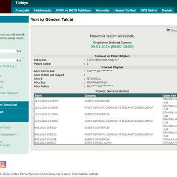 UPS Türkiye Kargo Teslimat Sürecinde Yaşanan Sorunlar