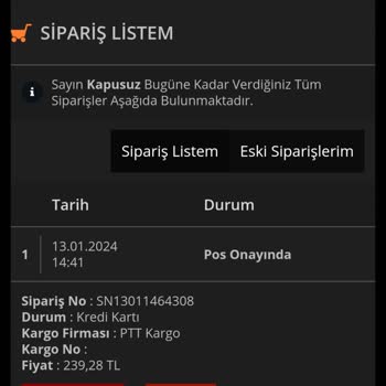 İsem Kitap Sipariş 2 Gündür Pos Onayında