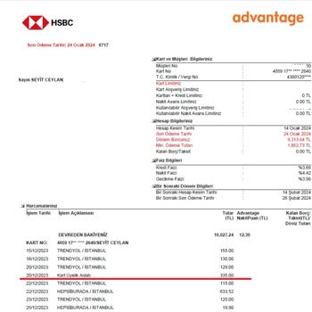 HSBC Kredi Kartı Üyelik Aidatı